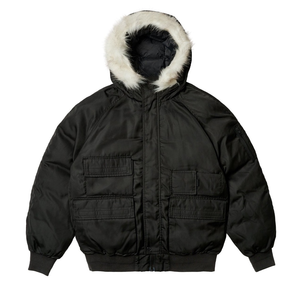 Palace P2B Cargo Parka in Black Men’s Size Medium Detachable Faux Fur Hood